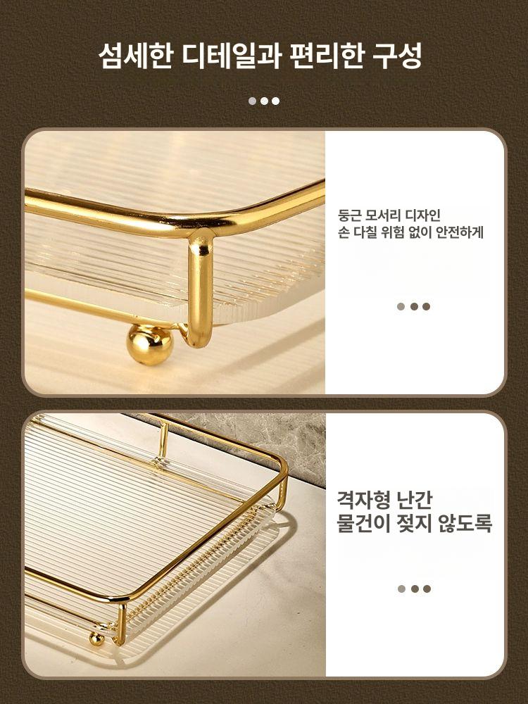 골드프레임 세라믹 화장품 트레이 정리대 선반 마블 - 상세 이미지 5