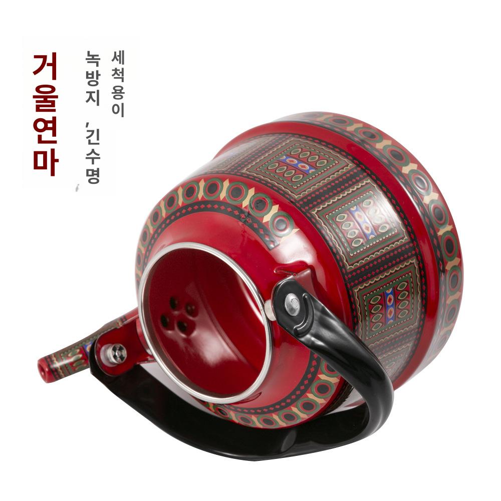 법랑 주전자 인덕션 캠핑 빈티지 미니 레트로 휘슬 테니스 크리스마스 감성 캠핑용 - 상세 이미지 4