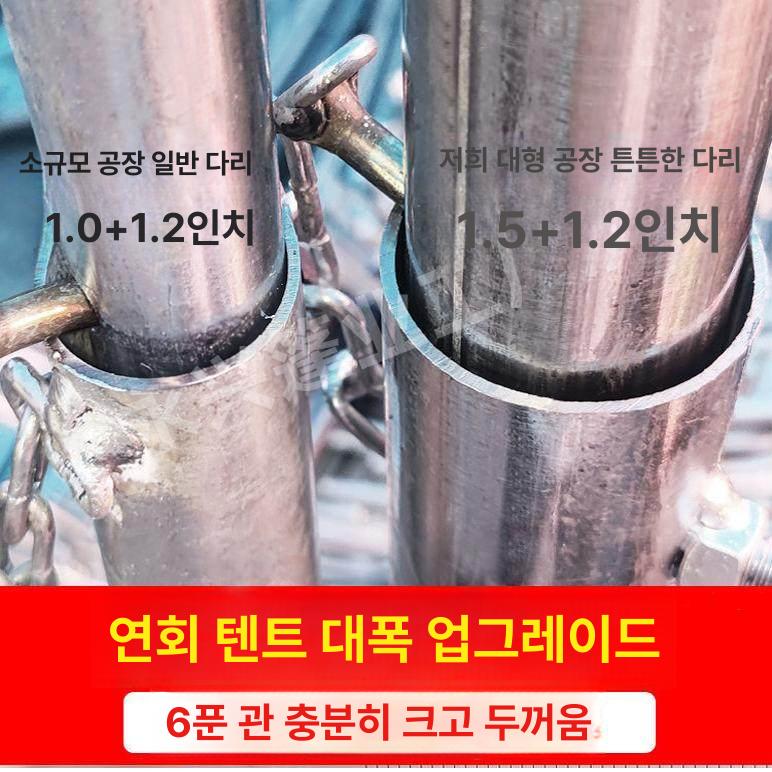 야외용 간이천막 코팅 자외선 차단 창고 행사용 쉘터 그늘막 자바라 주차장천막 - 상세 이미지 5