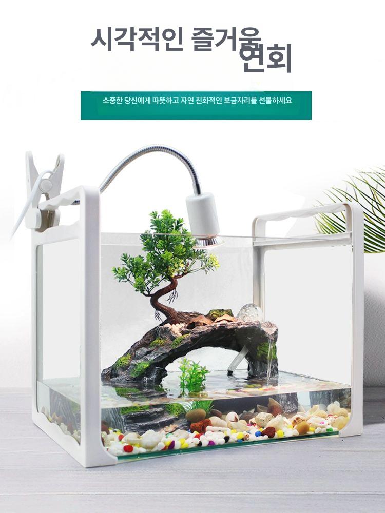 거북이은신처 파충류 바위 소형 수염 쉼터 플랫폼 트리 인조석 사육장 대형 받침대 거북이 - 상세 이미지 3