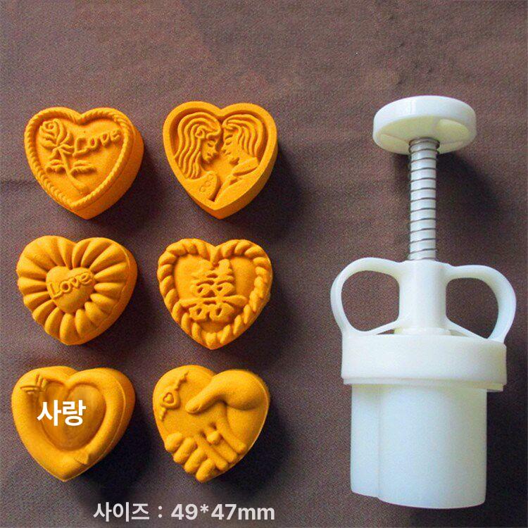 떡도장 월병틀 쿠키 몰드 세트 베이킹 디저트용 토끼 타원형 스탬프 50g 전용 - 상세 이미지 2