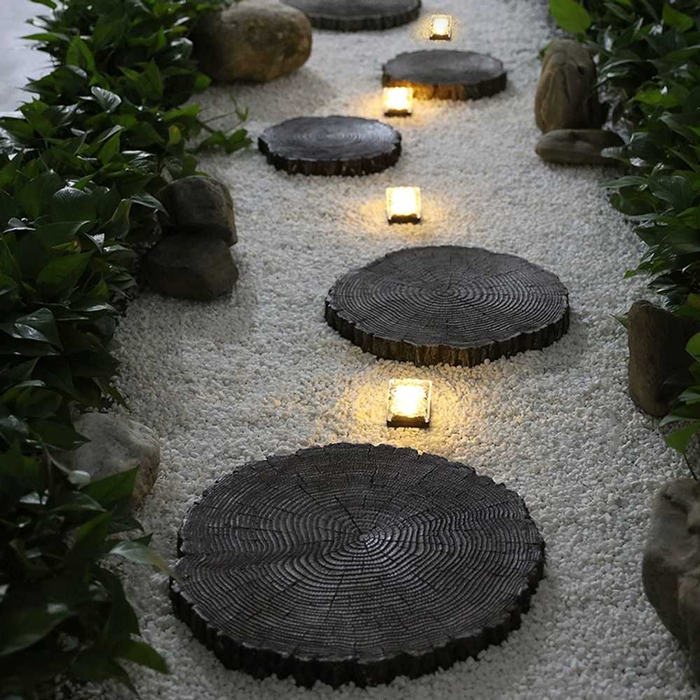 잔디블럭 조경석 우드 무늬 안뜰 텃밭 통나무 실내 테두리 분리막 자리 장식 매트 - 상품 이미지