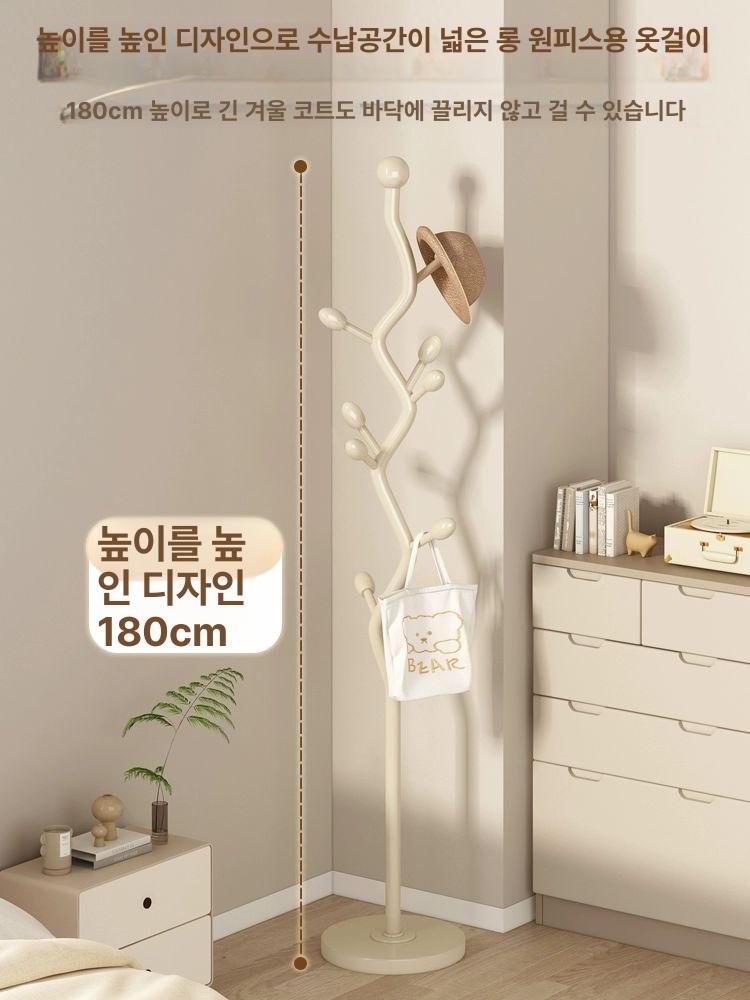 스탠드 옷걸이 철제 현관 간이 스탠드옷걸이 드레스룸 가방 튼튼한 거치대 디자인 조립식 - 상세 이미지 3