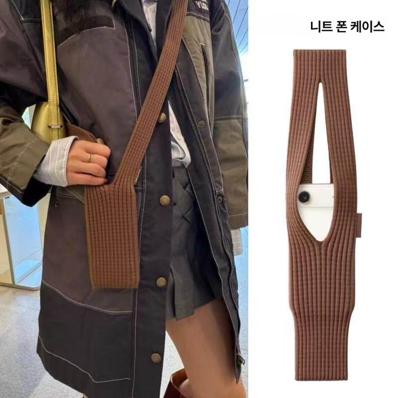 애플 아이폰 디자인 니트 휴대폰 가방 미니 휴대용 숄더백 - 상세 이미지 2