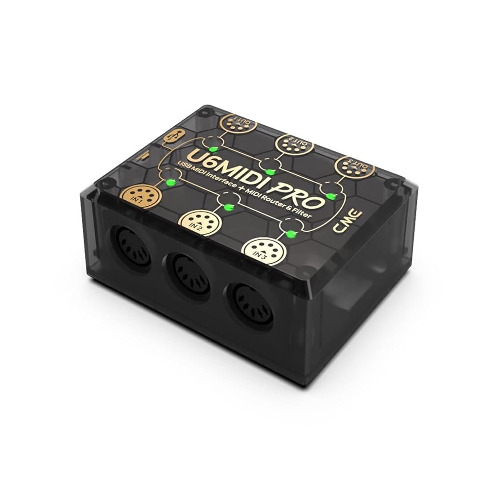 CME U6MIDI Pro - 라우터, 매퍼, 필터가 포함된 MIDI 인터페이스 컴퓨터용 플러그 앤 플레이 USB 병합, 분할, 스루를 위한 독립형 3-in-3-out - 상세 이미지 2