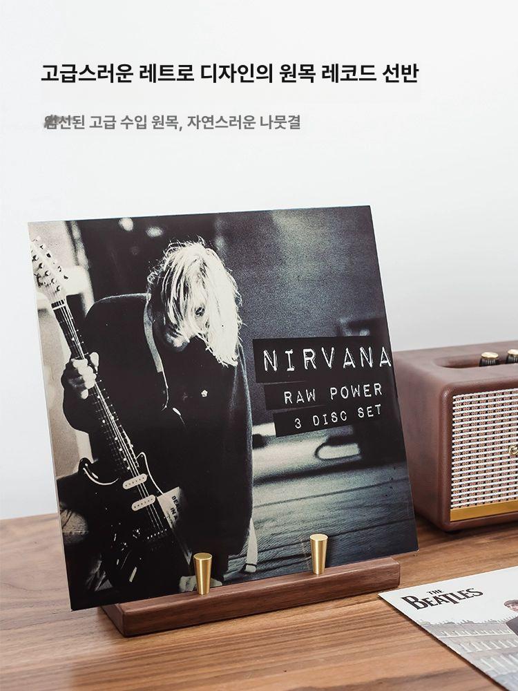lp거치대 정리함 원목 장식장 레코드 꽂이 에보니우드 레코드랙 랙 선반 사펠리우드 우드 - 상세 이미지 2