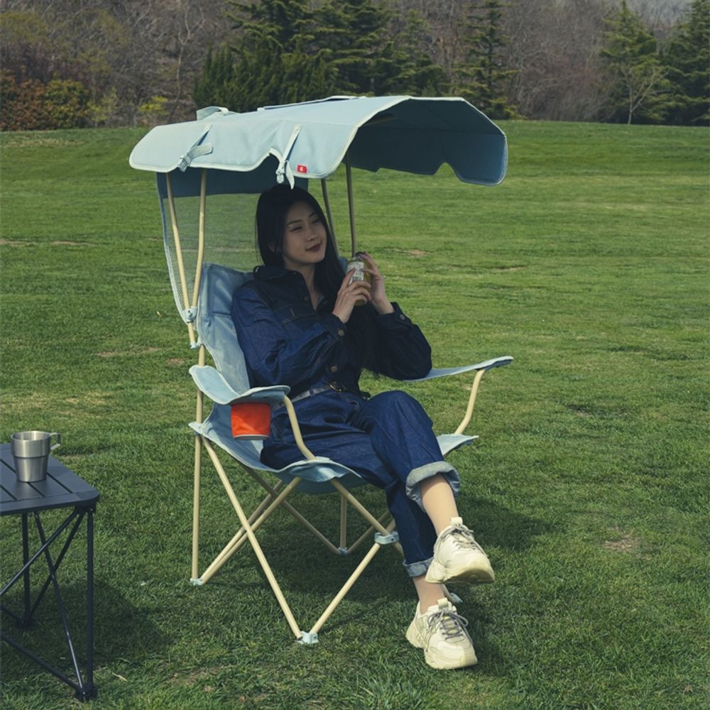 썬가드 캠핑의자 햇빛 캠핑용 낚시용 그늘막체어 감성 덮개 해변 접이식의자 등산 - 상세 이미지 3