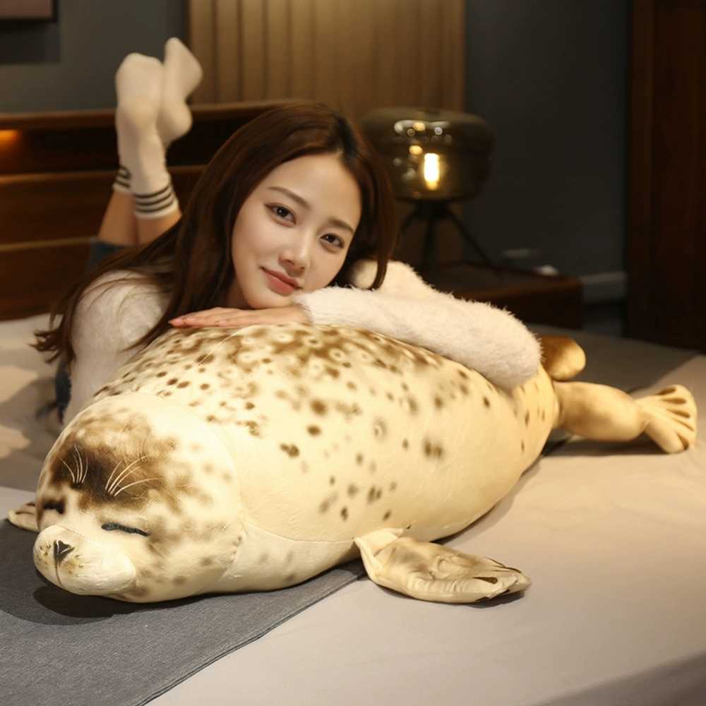 동물 애착인형 쿠션 대형 죽부인 하프물범인형 귀여운인형 봉제 베개 모형 - 상세 이미지 2