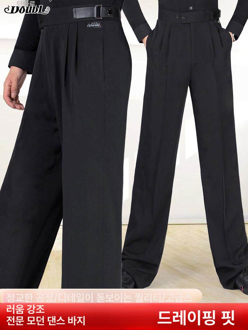 하이웨스트 와이드팬츠 줌바 댄스바지 라틴 춤 하의 밴딩 플레어 라인댄스복 - 상세 이미지 2