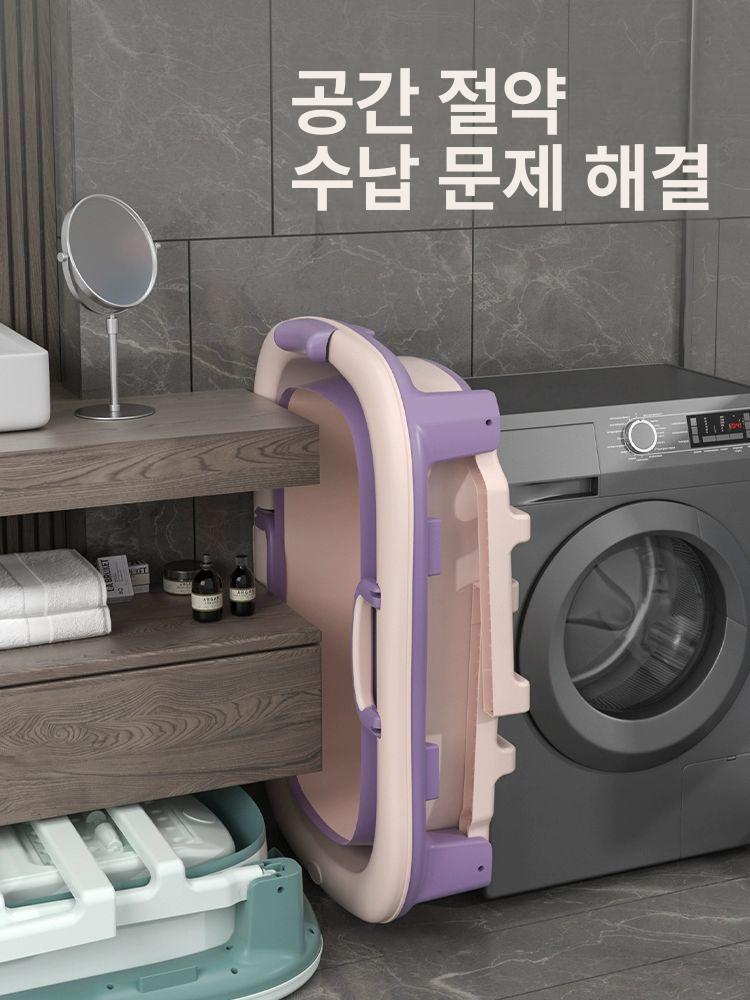 목욕통 가정용욕조 공간절약 성인용 미끄럼방지 이동식 간이 절약 가정용 전신 사우나 - 상세 이미지 5