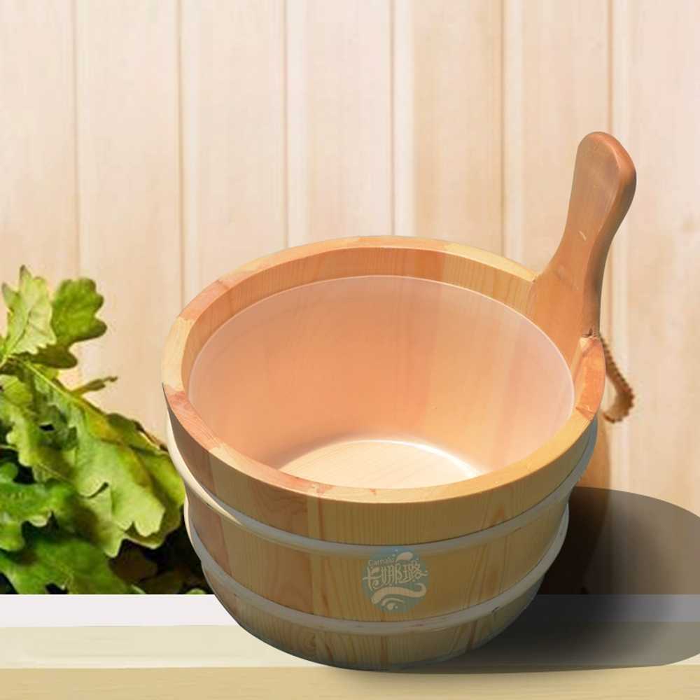 목욕탕 양동이 사우나 일본 바구니 욕실용 료칸 물통 히노키 내부 편백나무바가지 - 상품 이미지