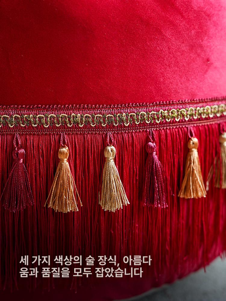 엔틱 스툴 벨벳 나무 클래식 메이크업 원형 가구 빈티지 현관 인테리어 레트로 앤티크 식탁 - 상세 이미지 3
