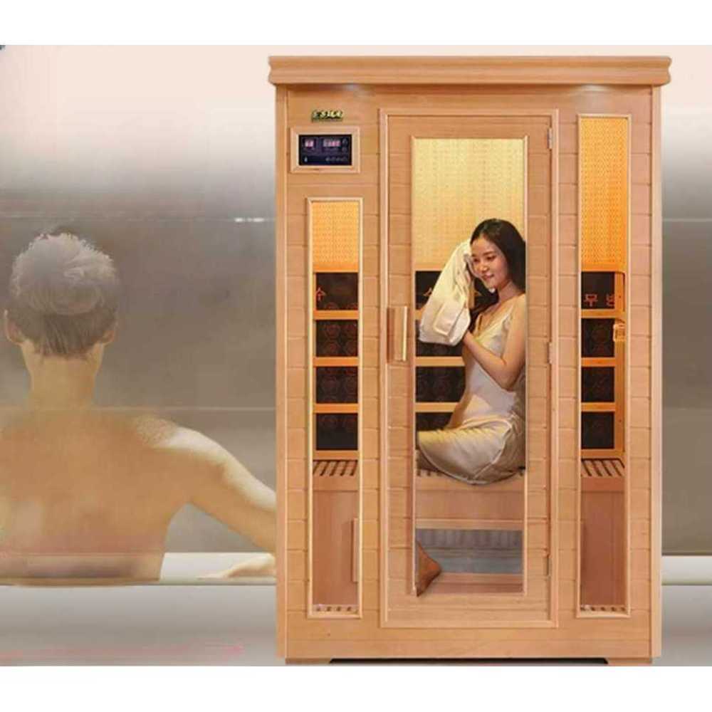 이동식 일인 가정용 건식 원적외선 사우나 성인용 반신욕조 원형 기본 원룸 편백 토끼