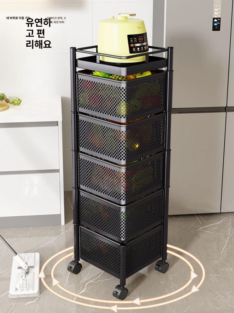 회전 수납트롤리 주방 이동식카트 랙 모비 모던 - 상세 이미지 3