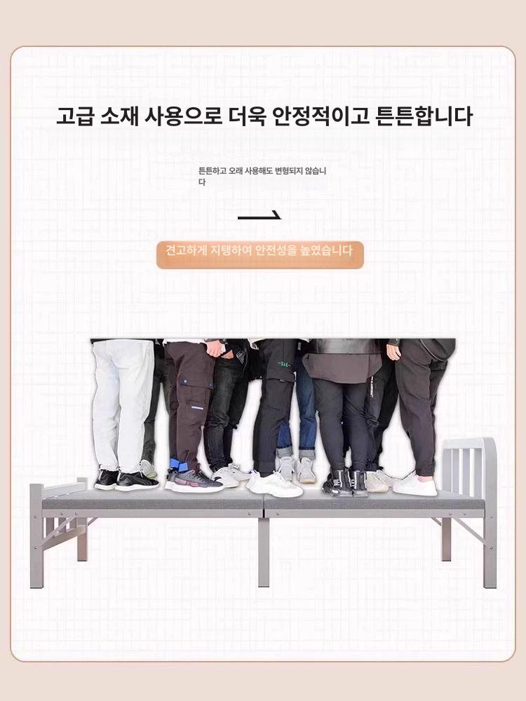 접이식 침대프레임 기숙사 자취방 깔판 싱글 대나무 간편 매트리스 평상 원목침대 가정용 - 상세 이미지 3