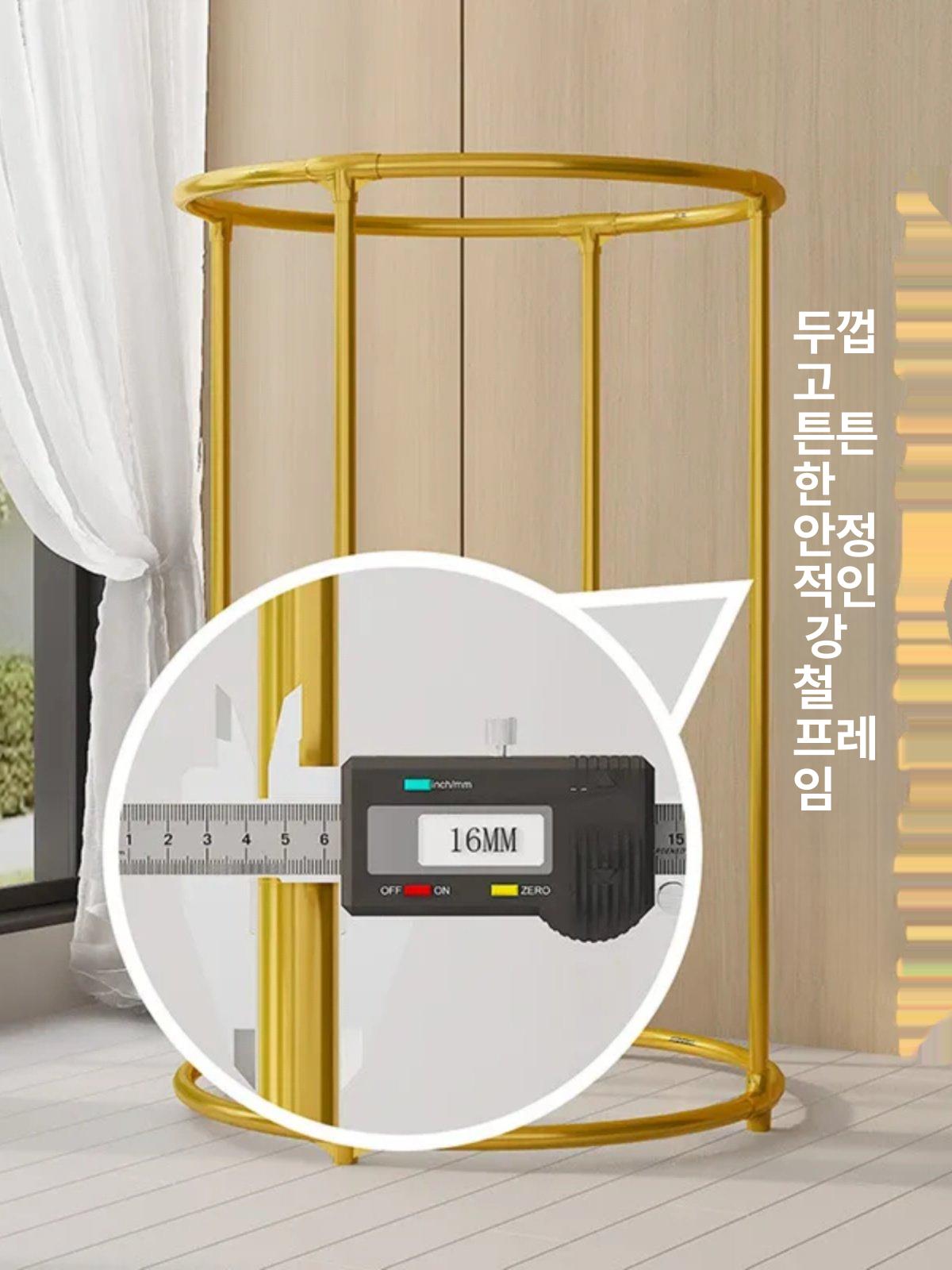 디스플레이 원형행거 상업용 인테리어 진열대 높이 지름 매장옷걸이 이동 파이프 - 상세 이미지 3