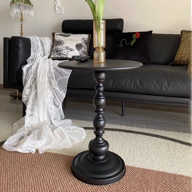 사이드 보조테이블 간이 티테이블 협탁 책상 쇼파 블랙 빈티지 스툴 소파테이블 - 상품 이미지