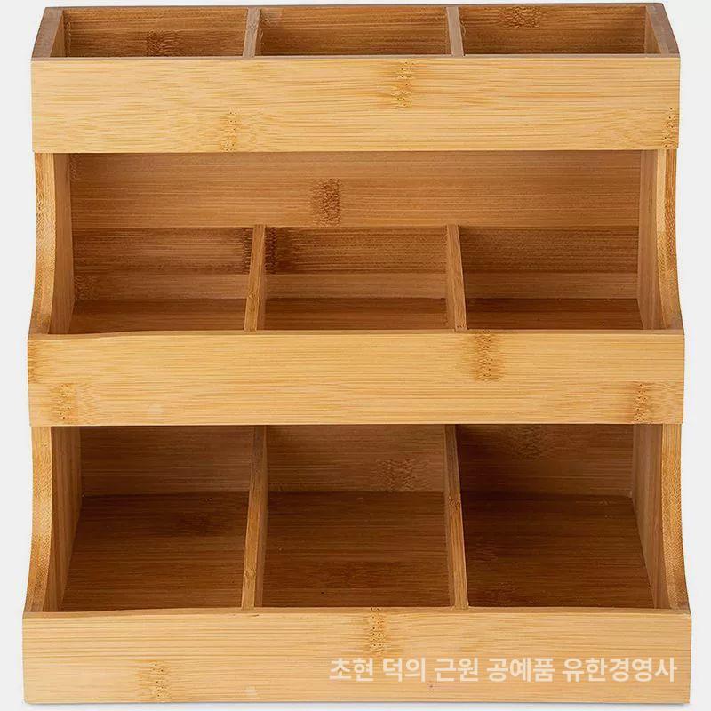 티백 커피정리함 우드 보관 수납함 원목 탕비실 다용도 휴게실 상자 용기 수납박스 - 상세 이미지 2