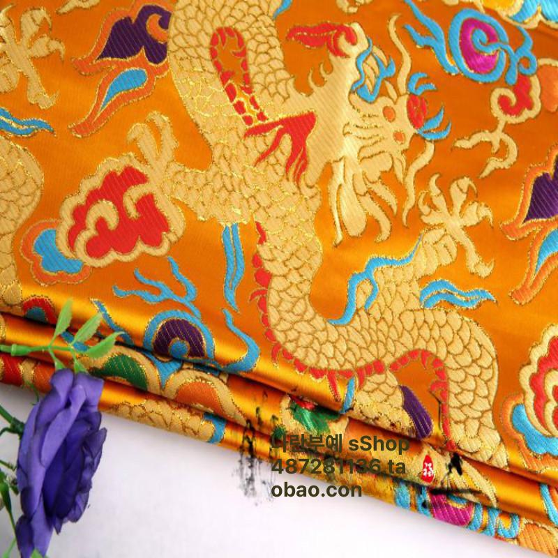 샤틴 공단 원단 삼룡 문양 드레스 원단 황제 사복 고밀주단 공단직단 - 상세 이미지 4