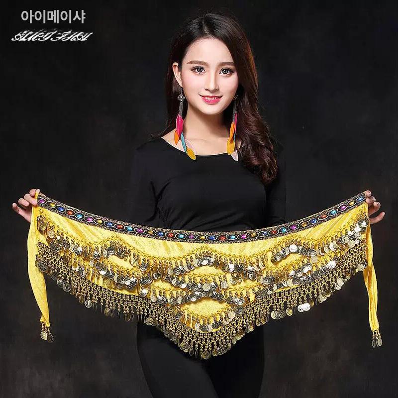 벨리댄스 힙스카프 댄스복 치마 벨리댄스의상 공연복 벨리 댄스 여성용 체인 공연 스팽글 - 상세 이미지 5