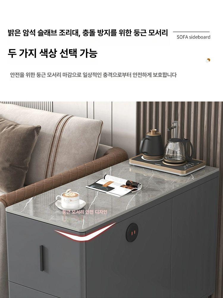 낮은형 틈새수납장 코너수납장 인테리어 도어형 좁은 공간활용 캐비닛 거실서랍장 - 상세 이미지 4