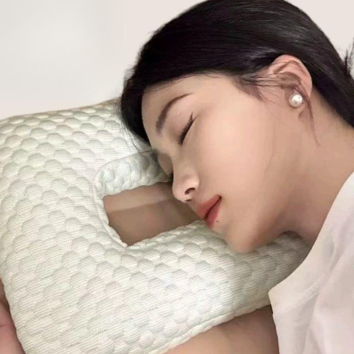 피어싱 베개 귀베개 옆으로 자는 격자 구멍 귀쿠션 머리맡 - 상품 이미지
