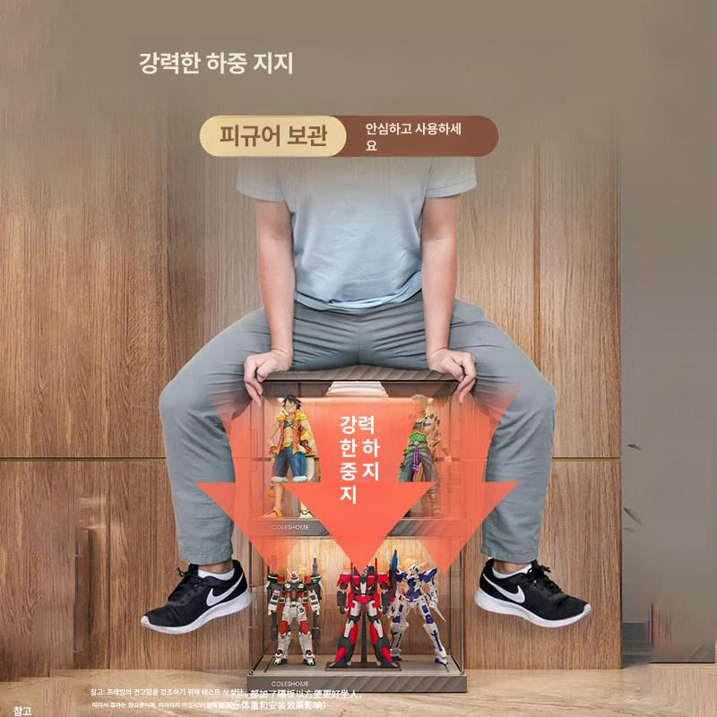 진열장 아크릴 투명 전시 조명 대형 인형 케이스 장식장 디스플레이 보관함 박스 수납함 - 상세 이미지 4