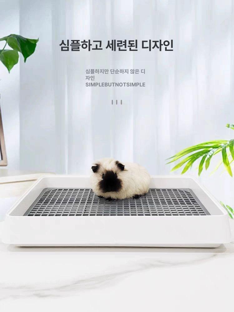 기니피그 화장실 소형 사각 변기 동물 소동물 햄스터 배변판 플라스틱 토끼케이지 애완 메쉬 - 상세 이미지 2
