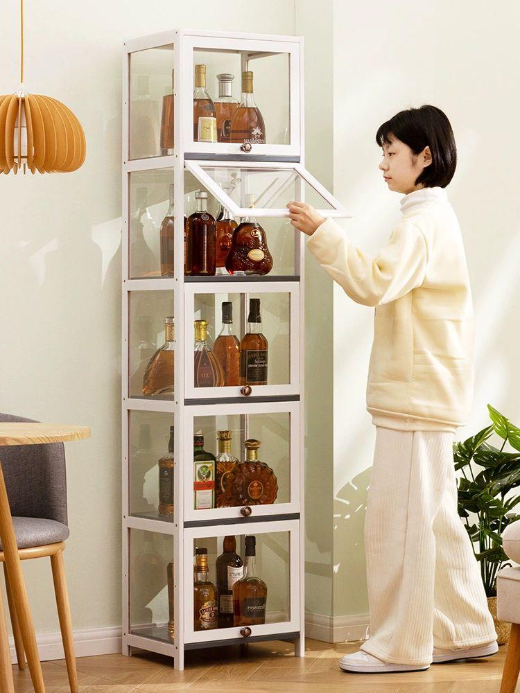 원목 술장식장 술진열장 슬림 선반 위스키 거실 진열대 인테리어 코너 레트로 - 상세 이미지 4