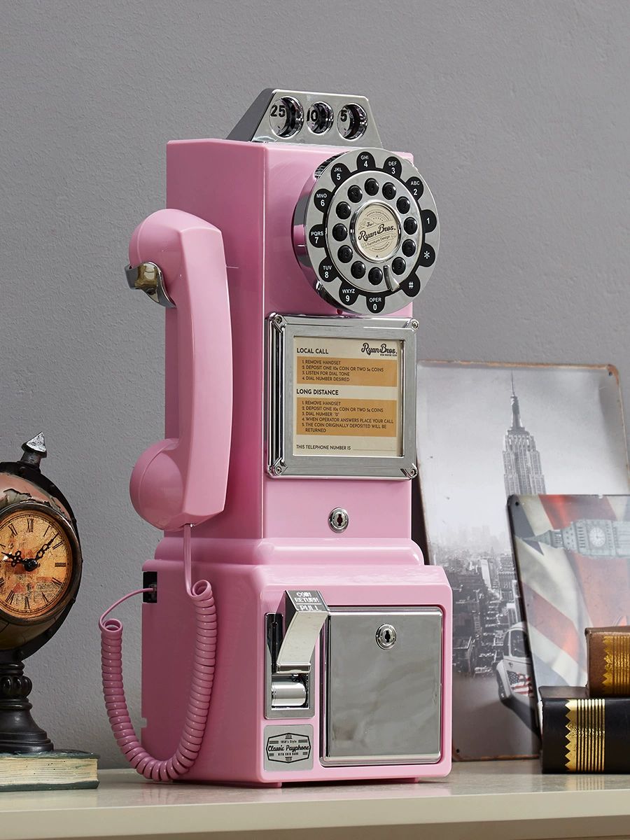 레트로 공중전화기 다이얼 장식 촬영소품 빈티지 감성 인테리어 모형 클래식 홈데코 - 상세 이미지 2