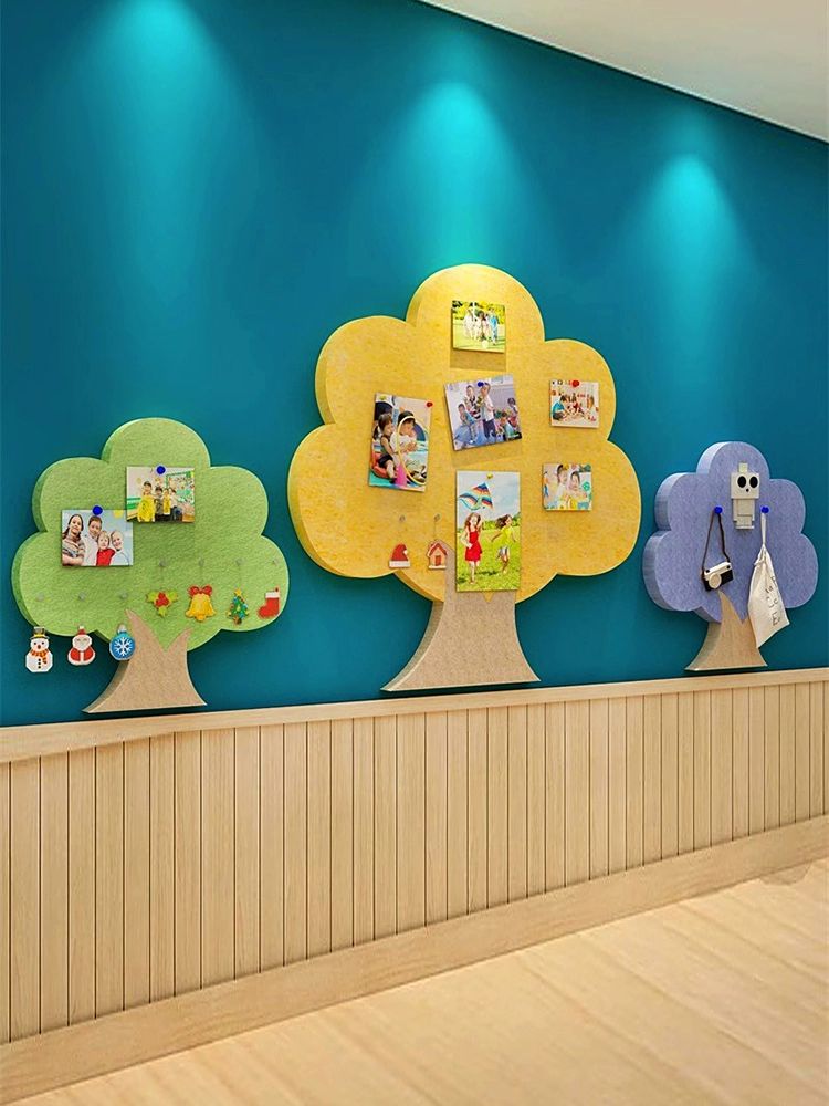 나무 게시판 펠트 교실 환경 코르크 압정 어린이집 장식 메뉴판 교실꾸미기 환경미화 구성 - 상세 이미지 4