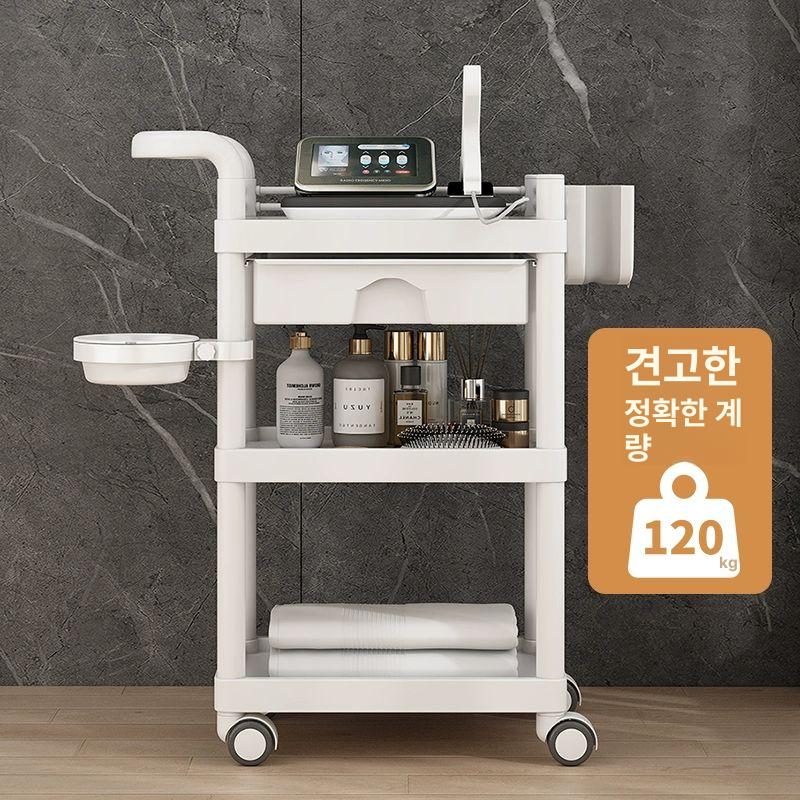 이동식 미용웨건 미용실트롤리 미용기기 서랍 왜건 수납함 무빙카트 다층 미용실카트 - 상세 이미지 2