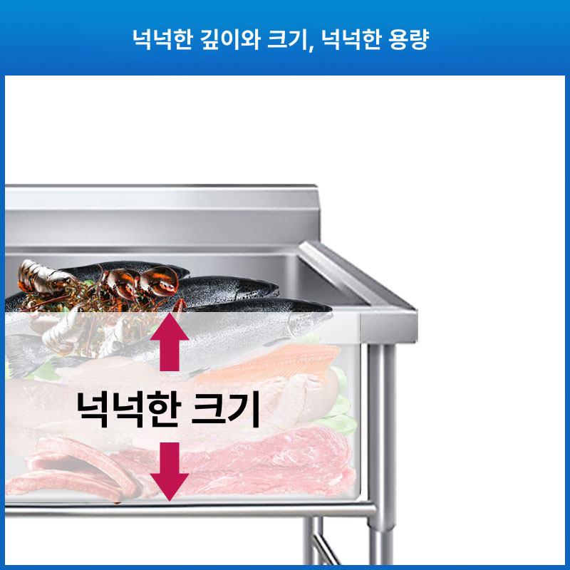 대형 개수대 스텐 주방 영업용 보조 업소용 세면대 야외싱크대 캠핑 세척 - 상세 이미지 4