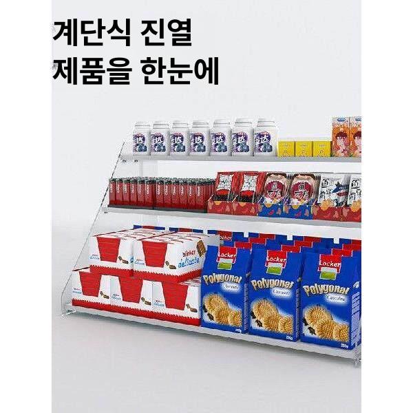 약국 가판대 슬림 투명 선반 수납 팬트리 진열장 계산대 다용도 스낵 이동식 과자 소형 - 상세 이미지 4