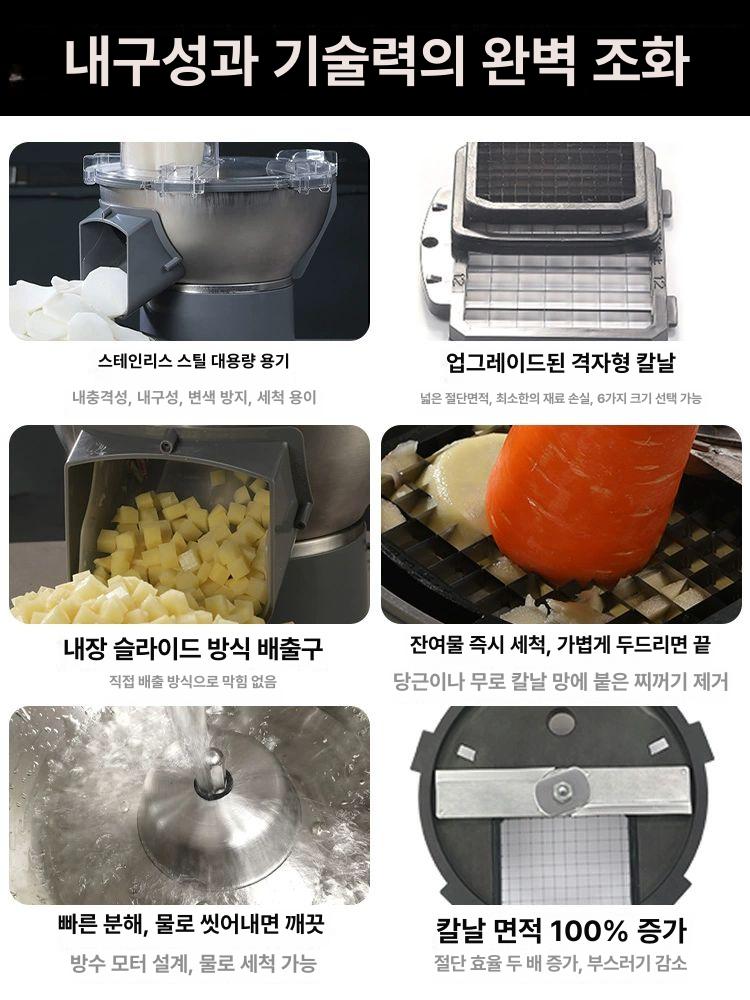 상업용 절단기 대형 업소용 컷팅기 야채 모터 육절기 무채 다기능 무말랭이기계 주방 절단 - 상세 이미지 5