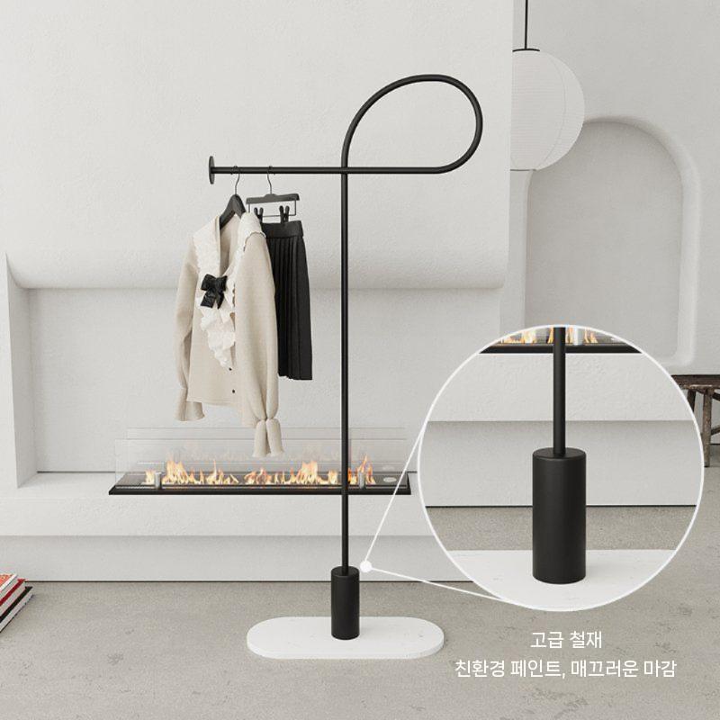 정장옷걸이 접이식 플로어 원목옷걸이 논슬립 코트랙 투명 티셔츠옷걸이 상의걸이 니트 라운드 75가지 스타일의 옷걸이 블랙 - 상세 이미지 2