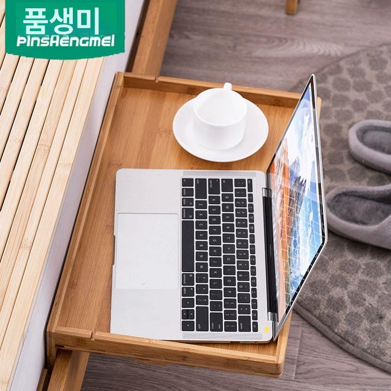 이층침대 선반 노트북 우드 책상 옆 침실 난간 이층 내추럴 대나무 틈새 소형 보조책상 - 상세 이미지 5