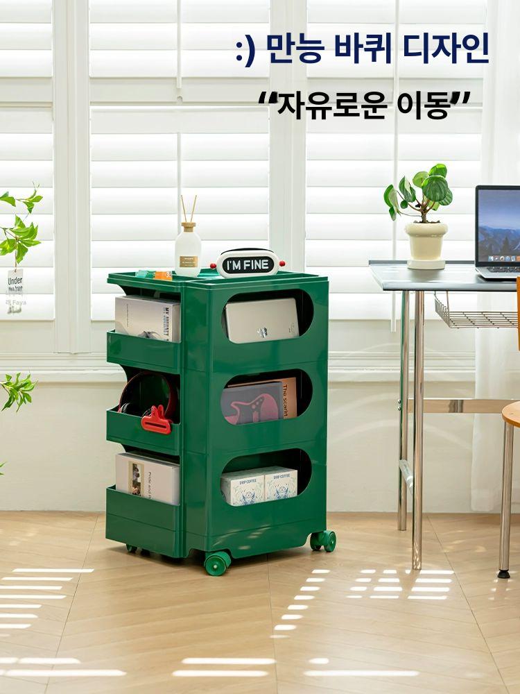 서랍장 회전 이동식 정리함 부품 수납함 선반 바퀴 웨건 철망 왜건 - 상세 이미지 2