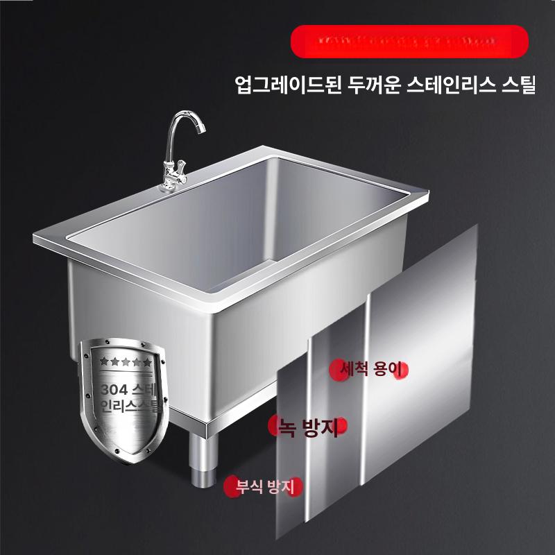 상가 스텐걸레개수대 세척 주방 싱크대 씽크대 지름 욕실 사각형 걸레통 높이 - 상세 이미지 5