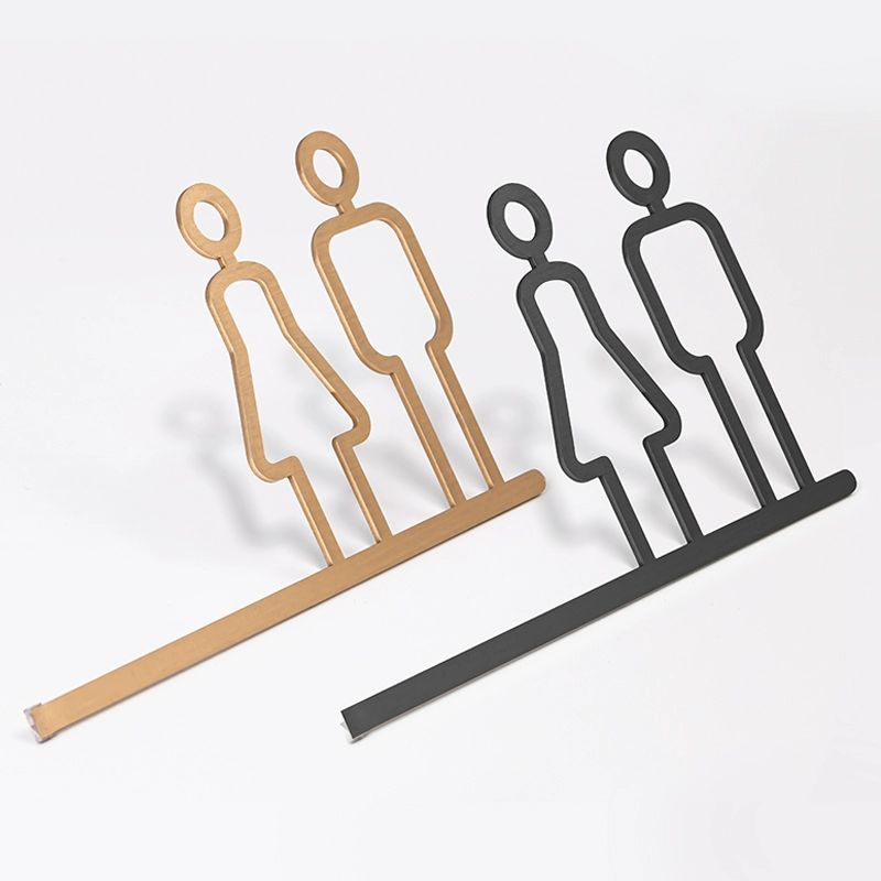 디자인 카페화장실표지판 아크릴 인테리어 문패 표시 안내 식당 가로형 사인 남녀 화장실 - 상세 이미지 2