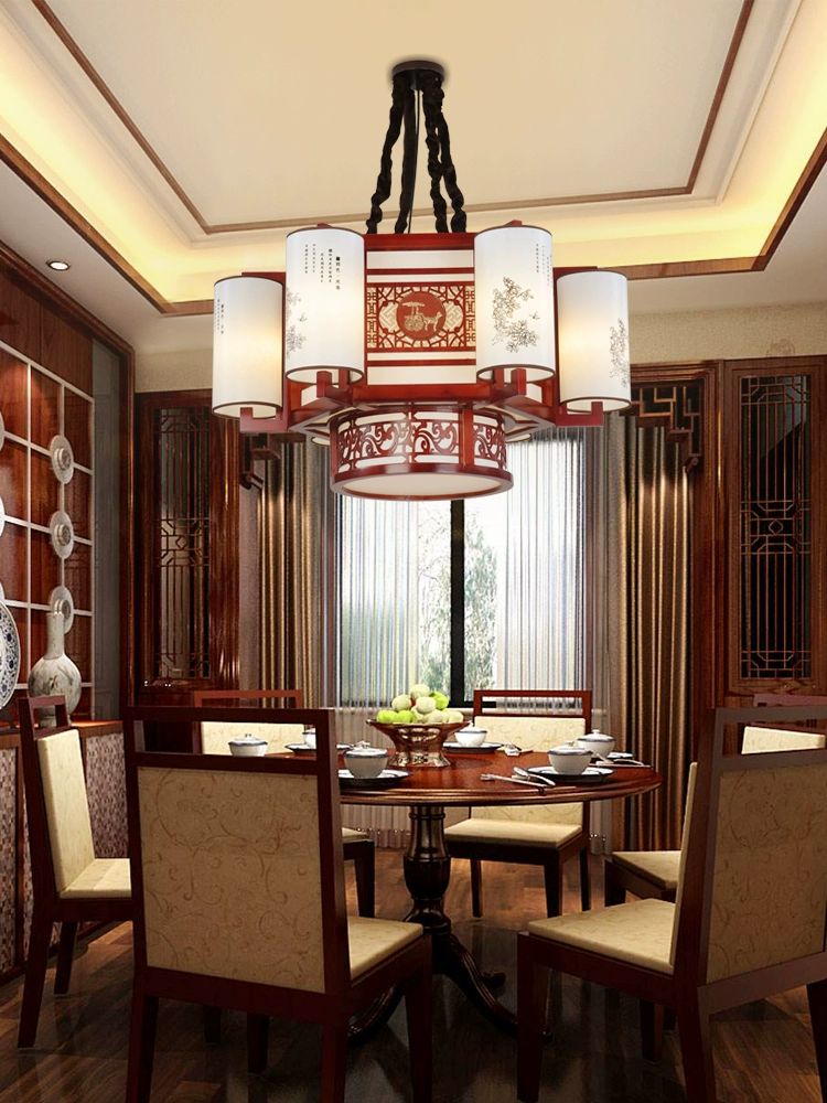 복고풍 샹들리에 전등 중식당 천장 장식등 전등중식당 뱀부 펜던트 선술집 천장등 인테리어 - 상세 이미지 3