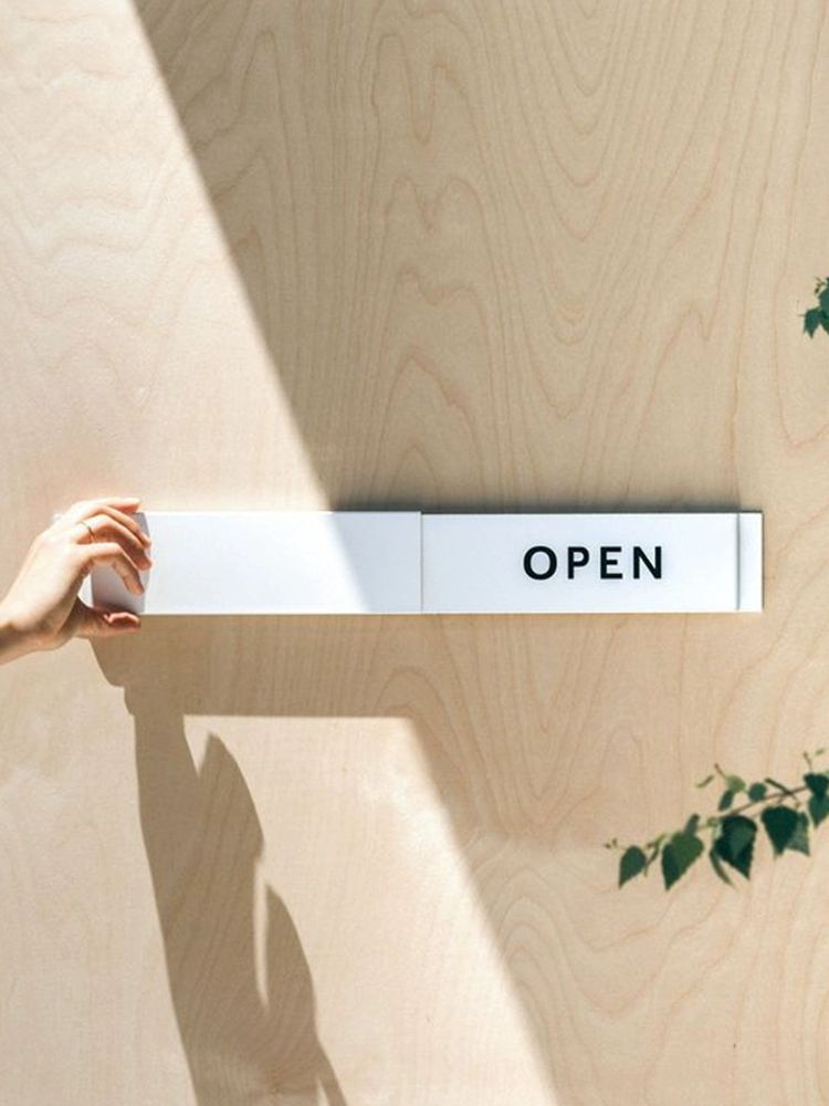 open 매장영업안내판 영업시간 식당영업중안내표지판 오픈클로즈 팻말 사인보드 - 상품 이미지