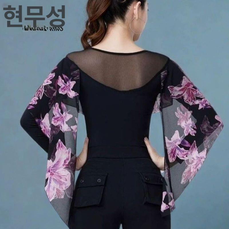 줌바 라인 댄스복상의 무대의상 댄스옷 사교 방송 스포츠 라틴 모던 왈츠 - 상세 이미지 5