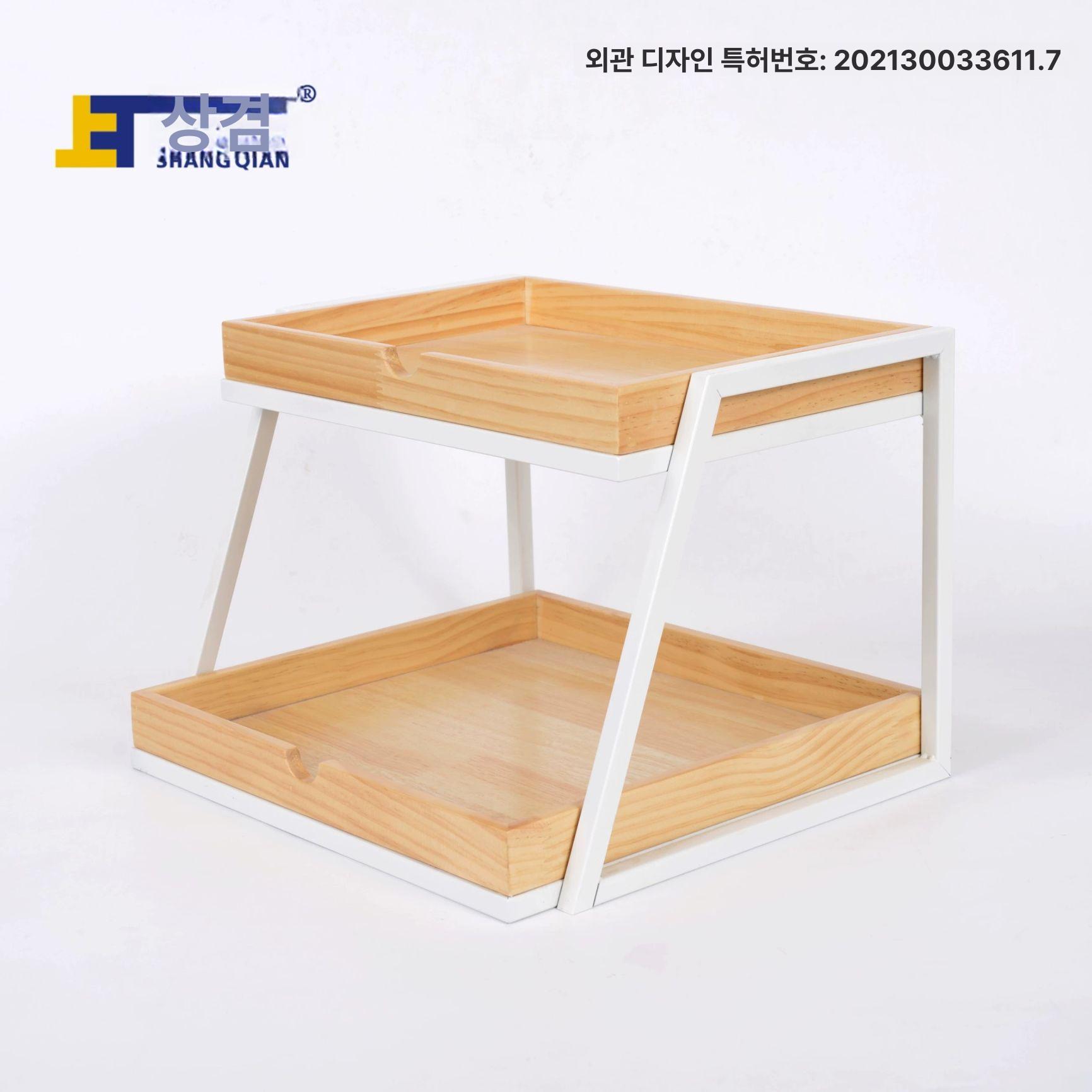 베이커리 쿠키진열대 랙 이단 제과점 쇼케이스 진열장 계단식 목재 매장 빵진열대 - 상세 이미지 4