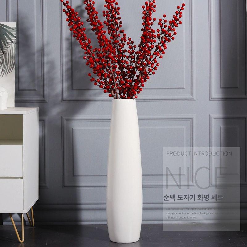길고 단단한 거실 꽃병 고급 세라믹 대형 긴화병  - 상품 이미지