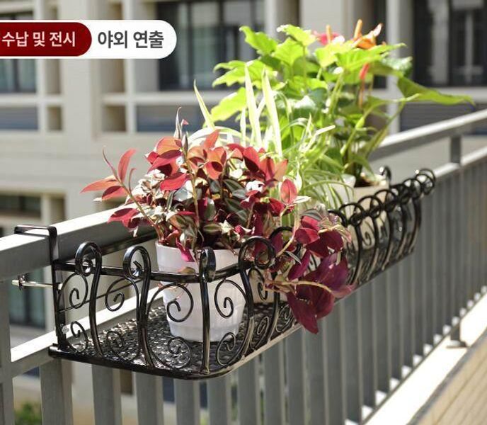 베란다 외부선반 철제 다육이 식물 다이 야외 발코니 걸이 외부 정리대 화분 꽃 원목 - 상세 이미지 3