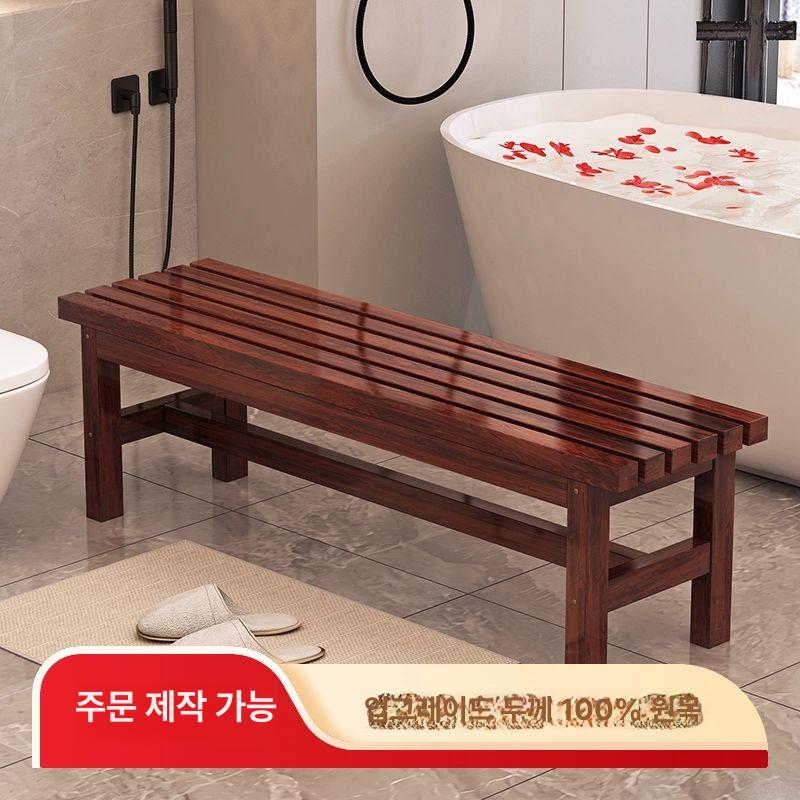 편백나무 벤치 원목 사우나 히노끼 화장실 방수 보강 스툴 샤워 사우나의자 체어 - 상세 이미지 4