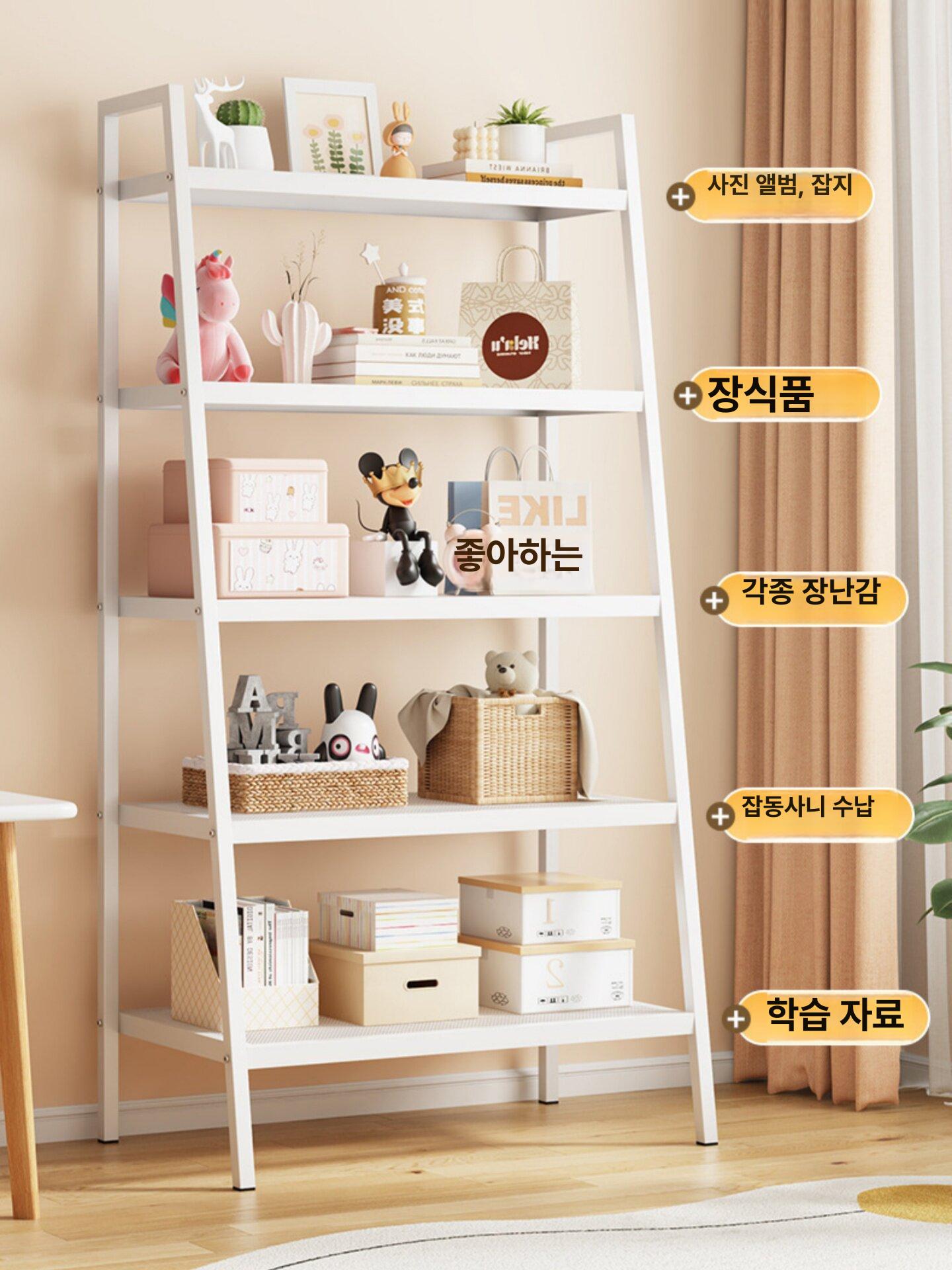 수납장 4단 선반 원목 조립식 베란다 거실 다목적 정리 진열장 수직형 - 상세 이미지 3