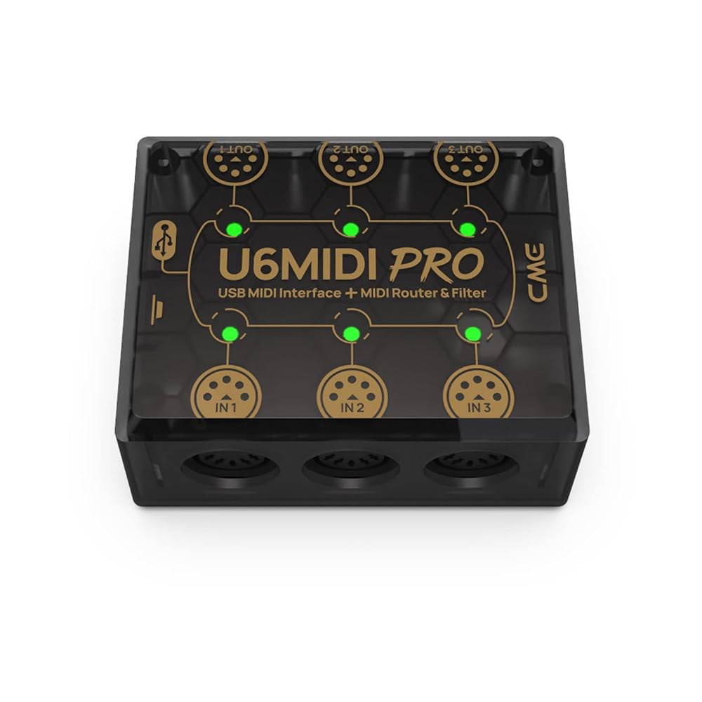 CME U6MIDI Pro - 라우터, 매퍼, 필터가 포함된 MIDI 인터페이스 컴퓨터용 플러그 앤 플레이 USB 병합, 분할, 스루를 위한 독립형 3-in-3-out - 상세 이미지 3