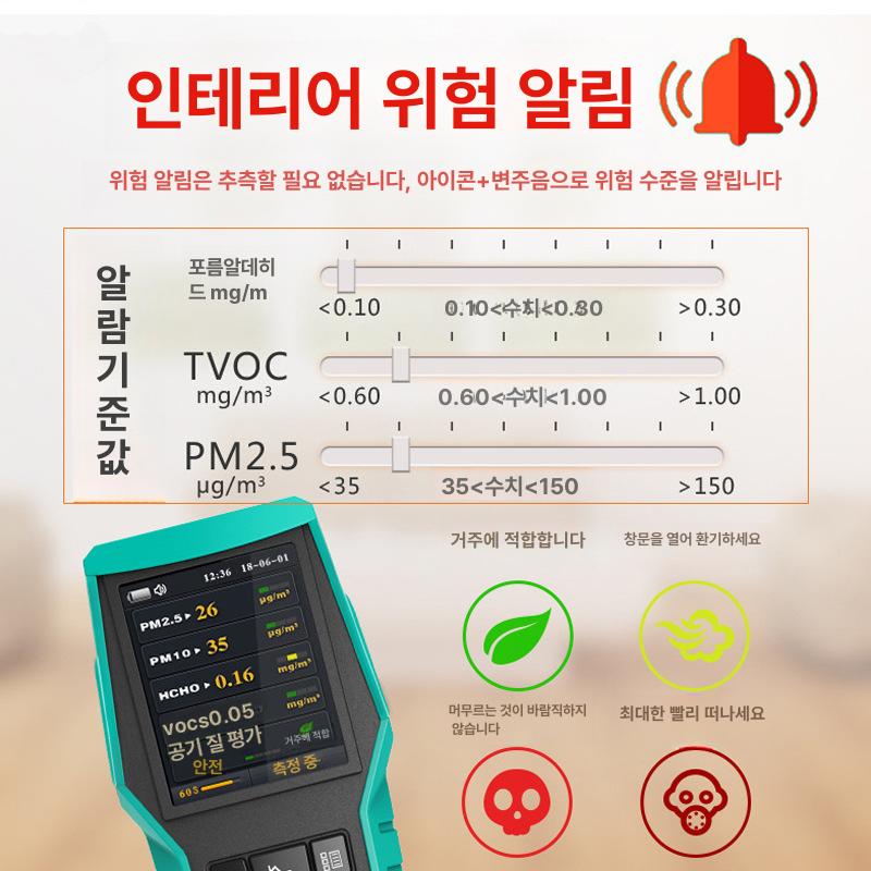 휴대용 공기질측정기 산업용 테스터 검출기 분석기 고정밀 실내 감지 가연성 - 상세 이미지 3